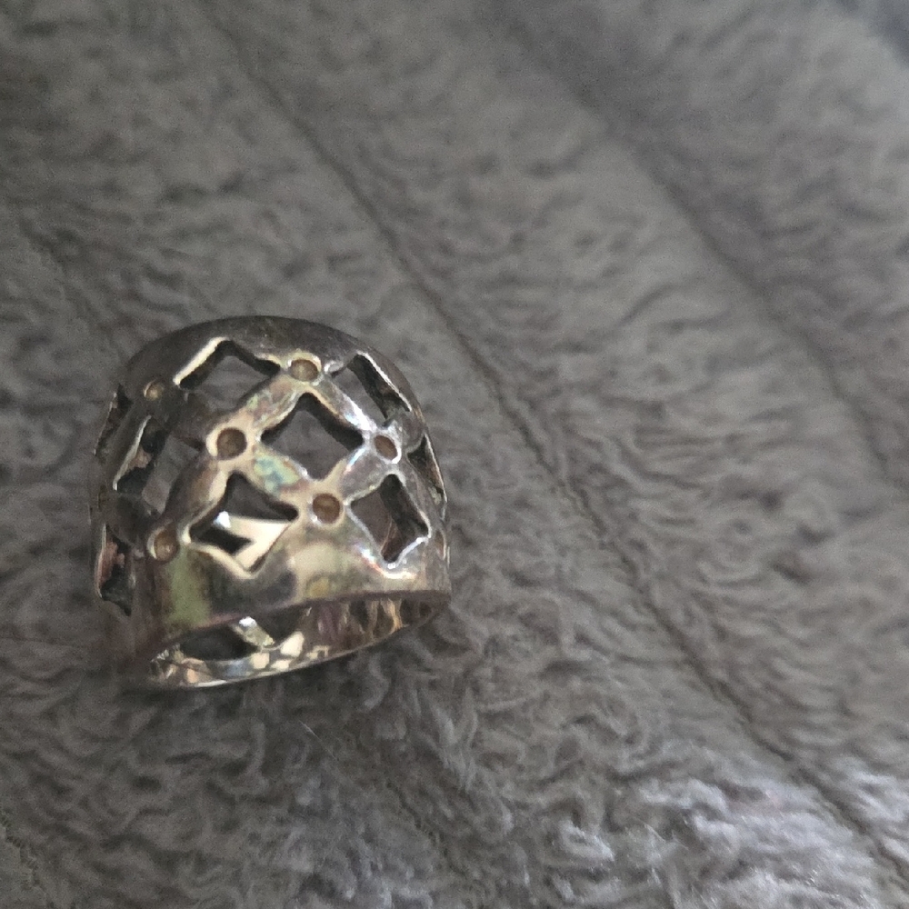 Silver Geometric Ring - image 2